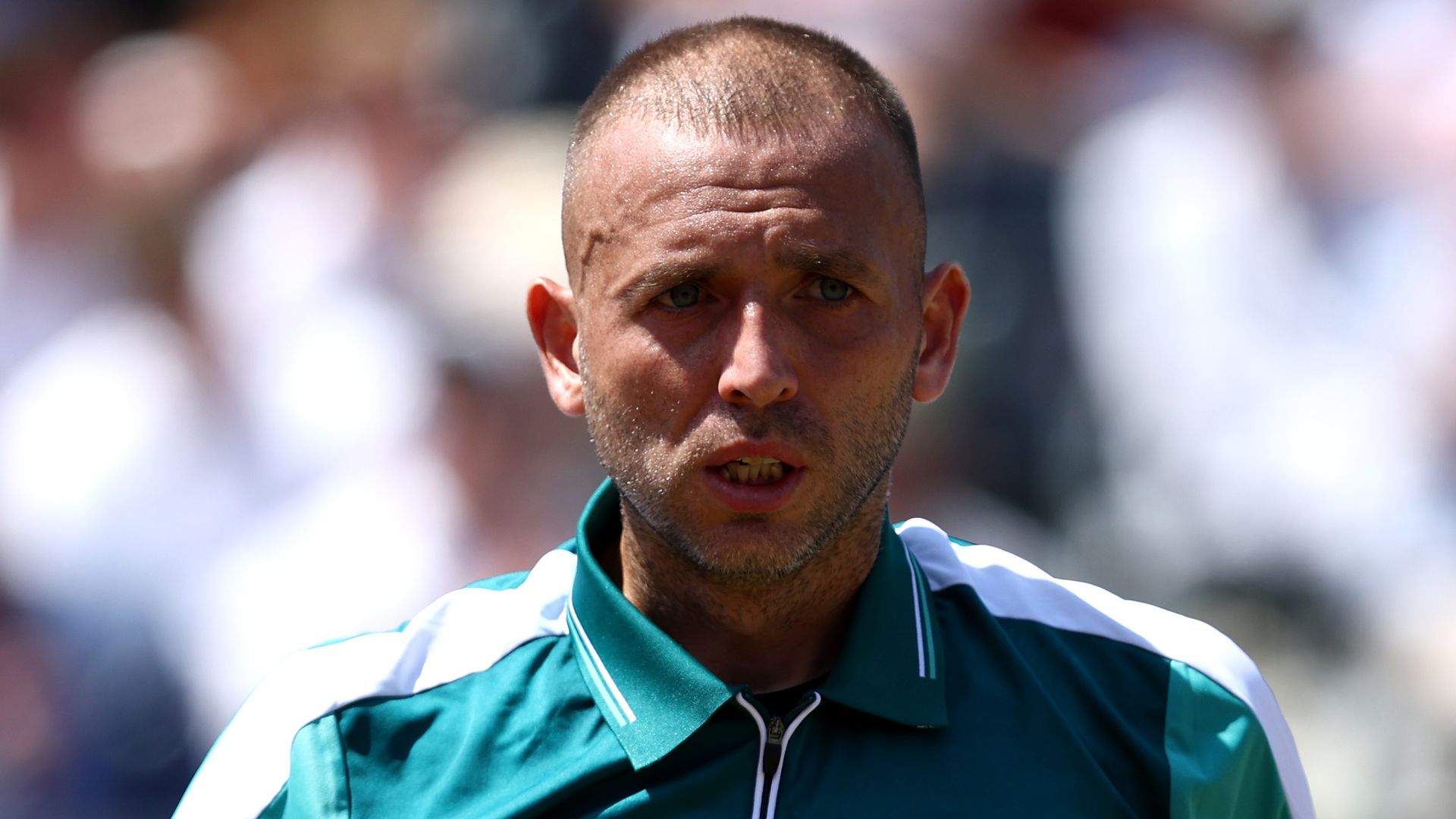 Dan Evans in a green outfit