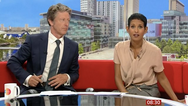 naga munchetty charlie stayt on bbc breakfast sofa