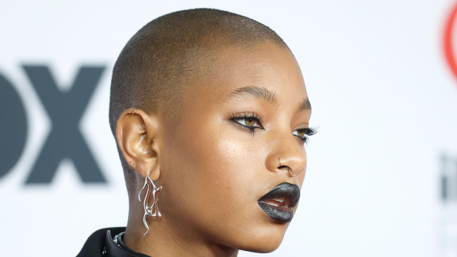 Willow Smith with black lipstick on the red carpet