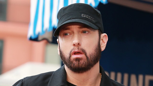 Eminem speaks during a ceremony honoring 50 Cent with a star on the Hollywood Walk of Fame on January 30, 2020 in Hollywood, California