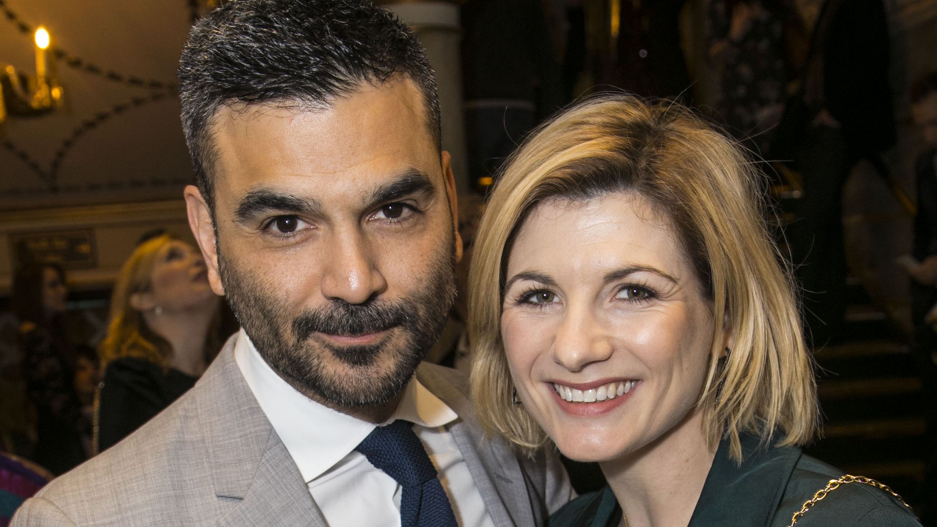 Christian Contreras and Jodie Whittaker at the 
'Hamilton' musical, Press Night, London, UK - 21 Dec 2017