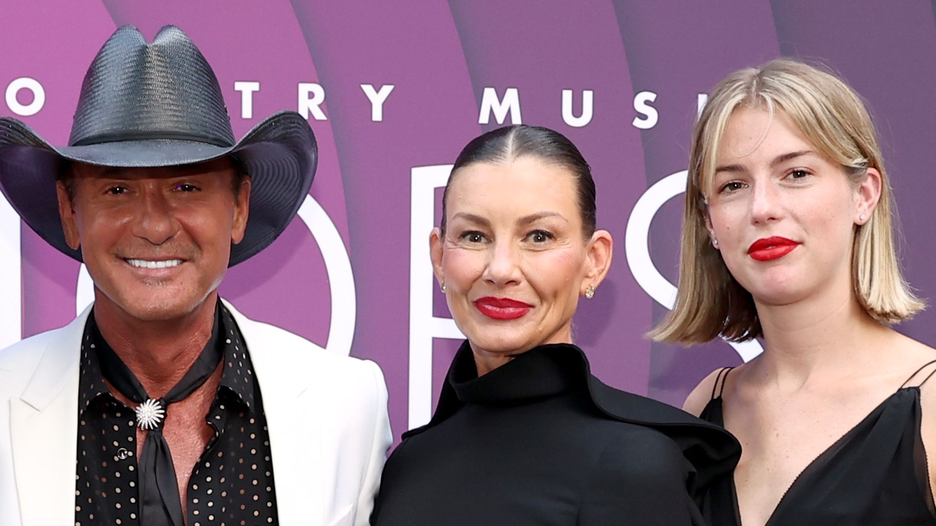 Audrey McGraw, Tim McGraw, Faith Hill and Maggie McGraw attend the 16th Annual Academy of Country Music Honors at Ryman Auditorium on August 23, 2023 in Nashville, Tennessee