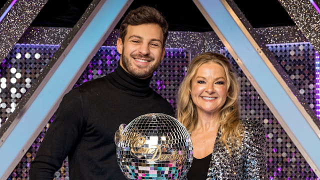 Sarah Hadland and Vito Coppola with the glitterball