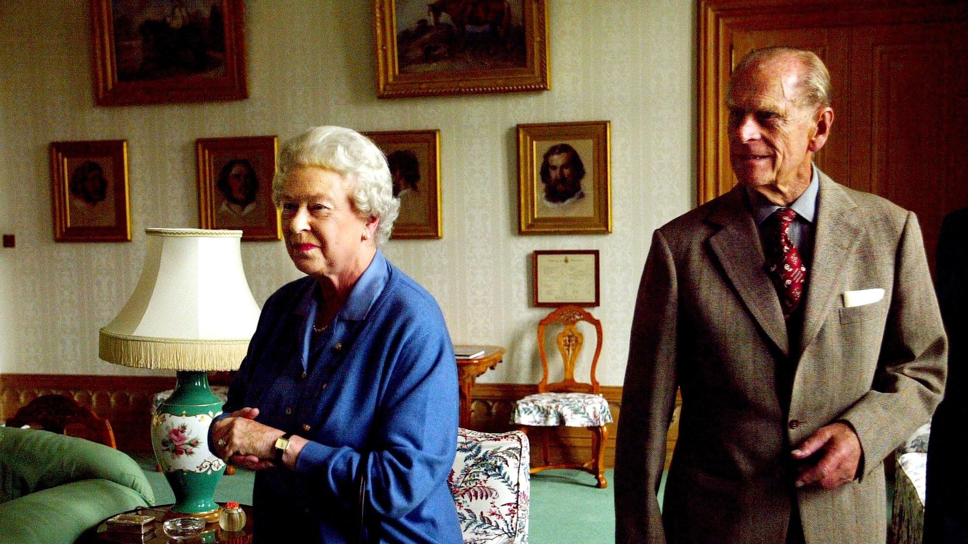 Queen Elizabeth II and Prince Philip, Duke of Edinburgh, on holiday at Balmoral Castle in Scotland on August 16, 2005