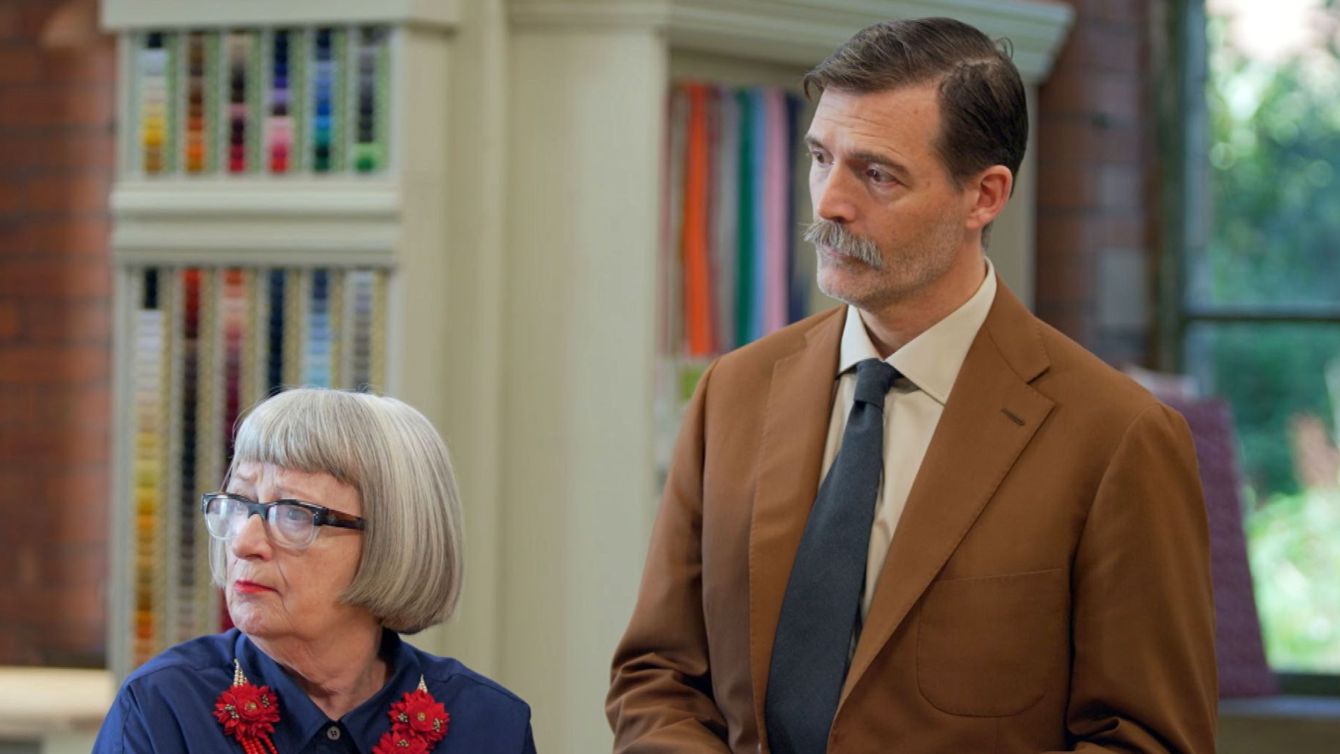 Esme Young and Patrick Grant on The Great British Sewing Bee 