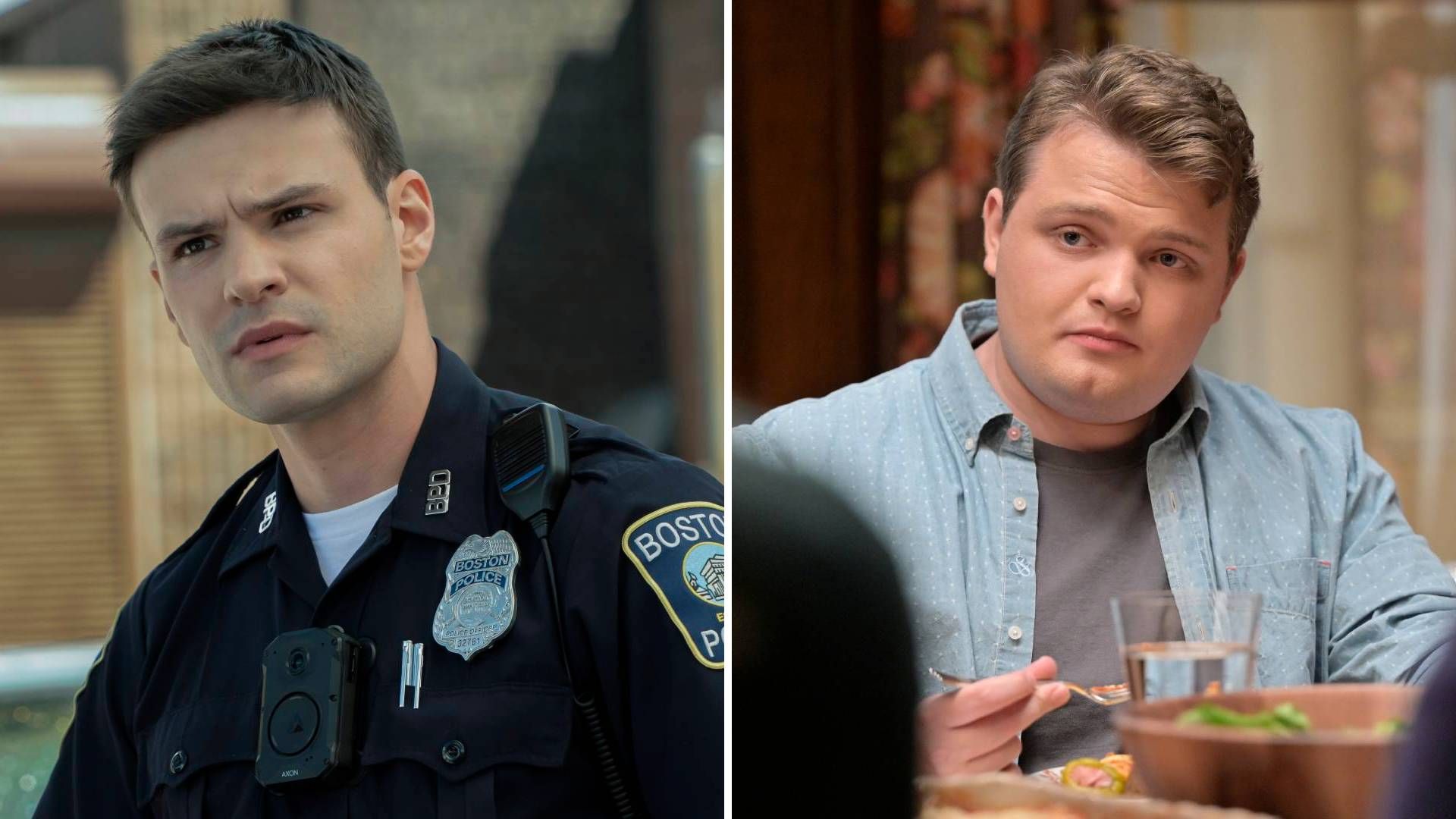 Split image of Mika Amonsen and Andrew Terraciano, both as Sean Reagan