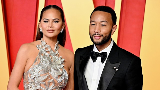 Chrissy Teigen and John Legend on red carpet 