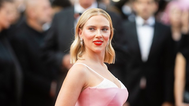 Scarlett Johansson attends the "Asteroid City" red carpet during the 76th annual Cannes film festival at Palais des Festivals on May 23, 2023 in Cannes, France.