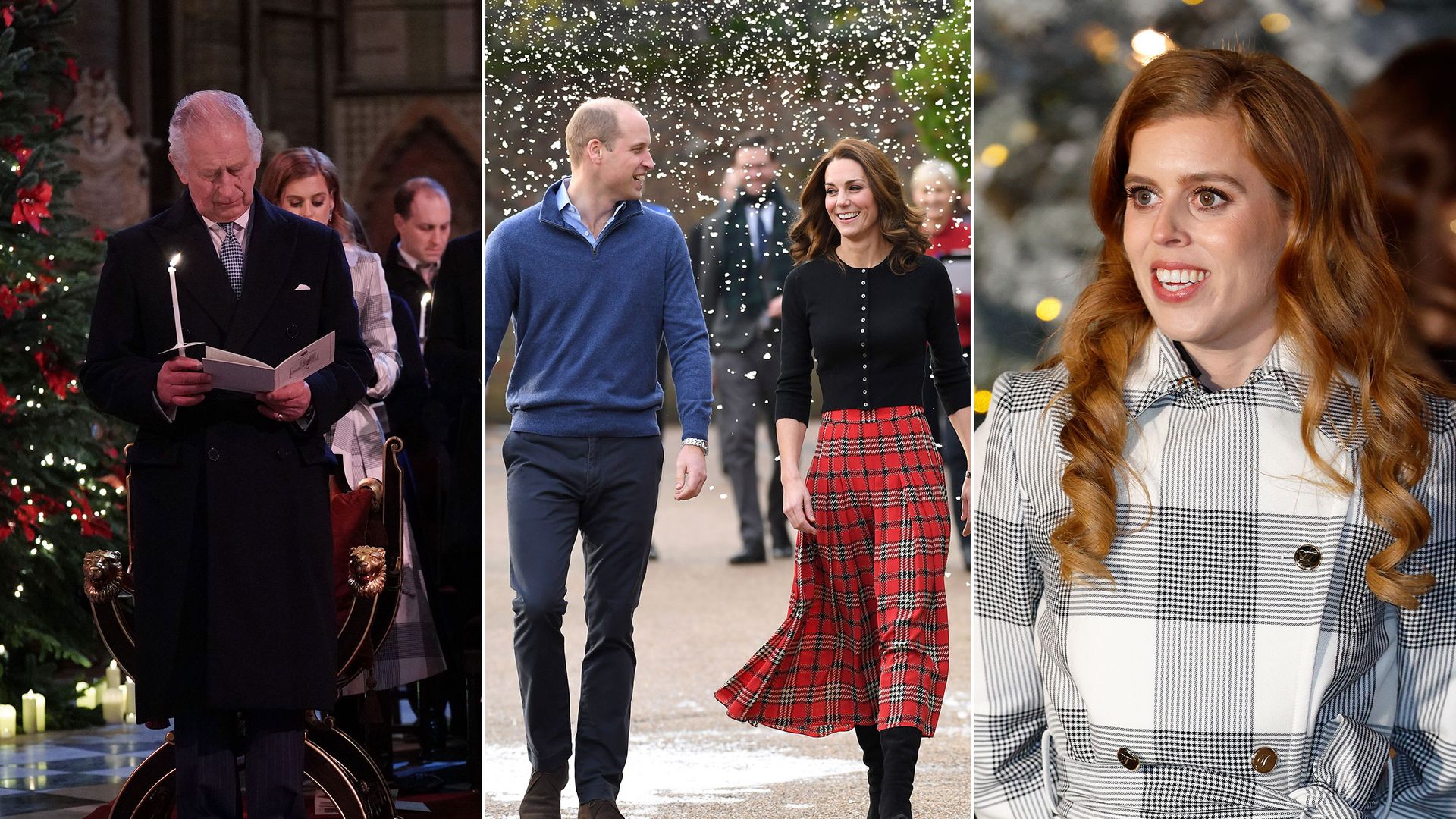 Split of Charles, William and Kate and Beatrice at Christmas