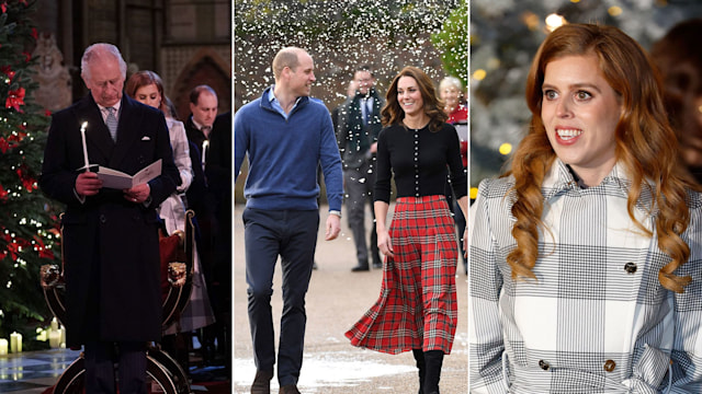 Split of Charles, William and Kate and Beatrice at Christmas