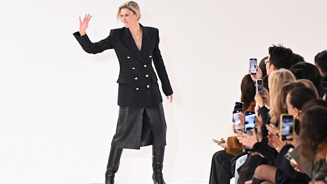 PARIS, FRANCE - MARCH 02: (EDITORIAL USE ONLY - For Non-Editorial use please seek approval from Fashion House) Fashion Designer Gabriela Hearst walks the runway during the ChloÃ© Womenswear Fall Winter 2023-2024 show as part of Paris Fashion Week on March