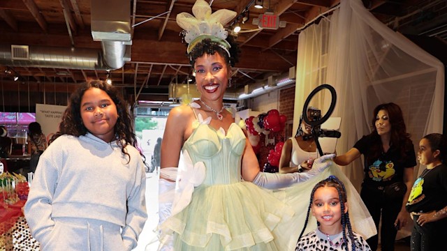 Dream Kardashian with a real life Princess Tiana and a friend