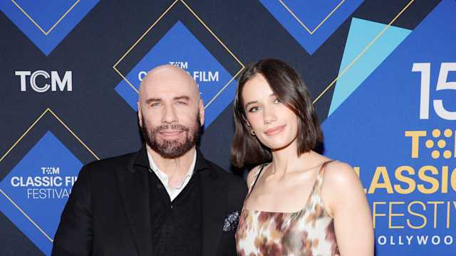 HOLLYWOOD, CALIFORNIA - APRIL 18: (L-R) John Travolta and Ella Bleu Travolta attend the Opening Night Gala and 30th Anniversary Screening of "Pulp Fiction" during the 2024 TCM Classic Film Festival at TCL Chinese Theatre on April 18, 2024 in Hollywood, California. (Photo by Emma McIntyre/Getty Images for TCM)