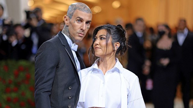 Travis Barker and Kourtney Kardashian attend The 2022 Met Gala Celebrating "In America: An Anthology of Fashion" at The Metropolitan Museum of Art on May 02, 2022 in New York City