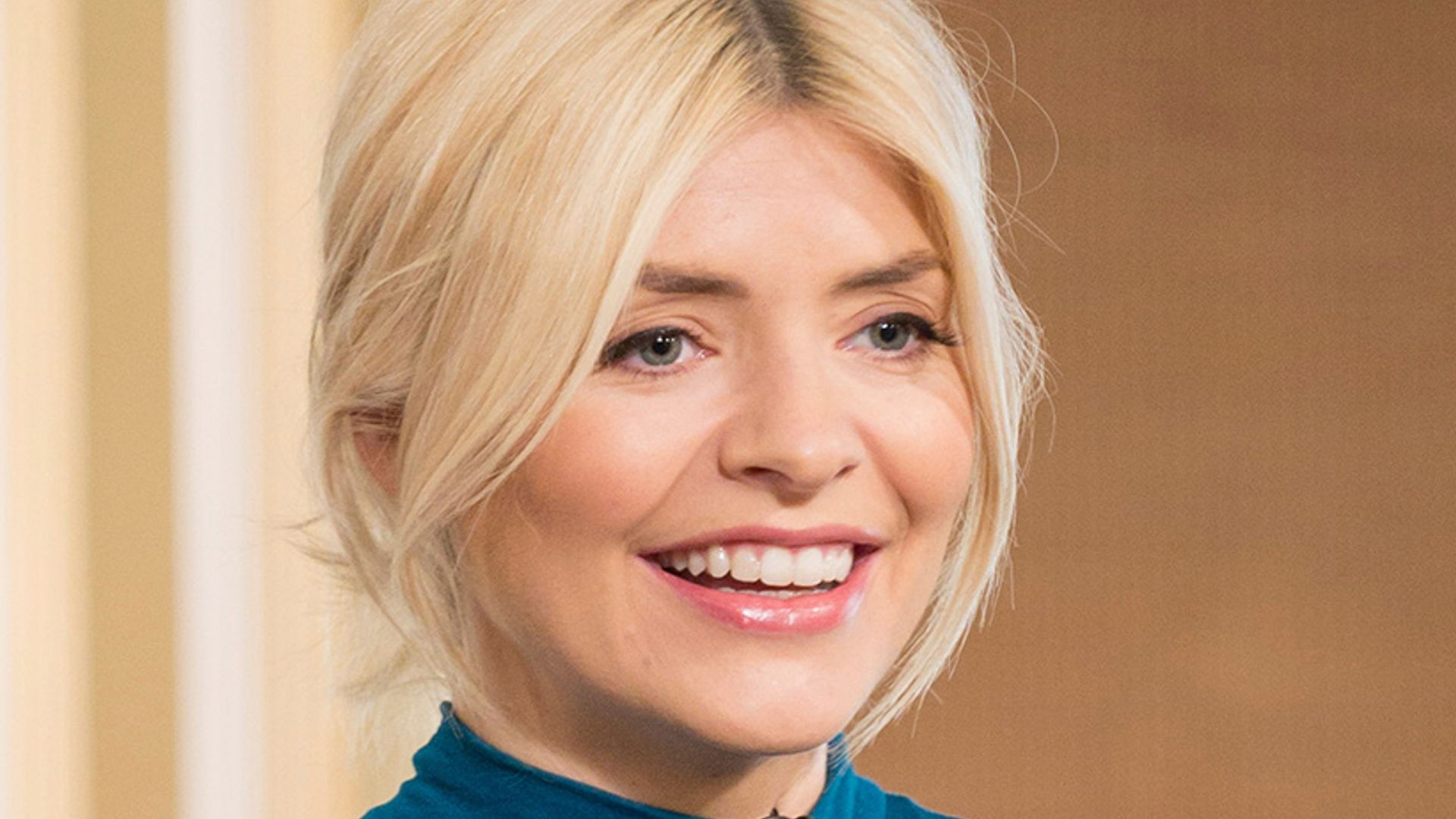 Holly Willoughby Wears Navy And White Striped Top Denim Mini Skirt And Red Boots On This