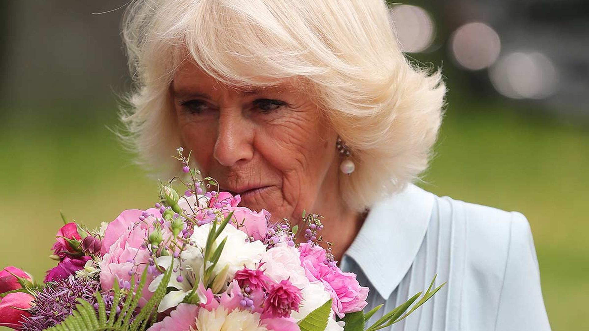 Celebrity daily edit: The Duchess of Cornwall stops to smell the roses - video