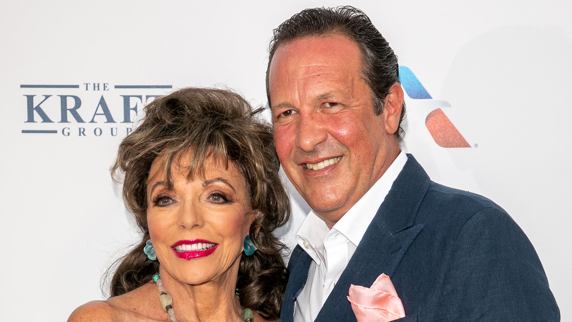 Joan Collins and husband Percy Gibson attend the first “Midsummer Party” in 2019