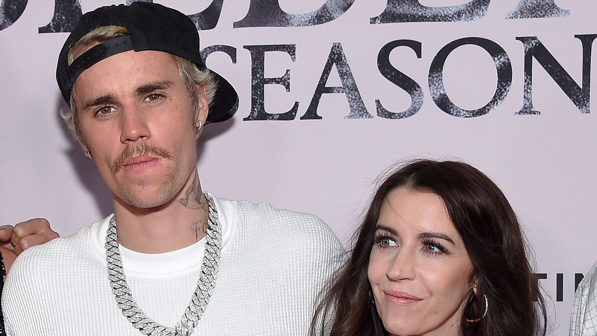 Justin Bieber (L) and his mother Pattie Mallette arrive for YouTube Originals' "Justin Bieber: Seasons" premiere at the Regency Bruin Theatre in Los Angeles on January 27, 2020