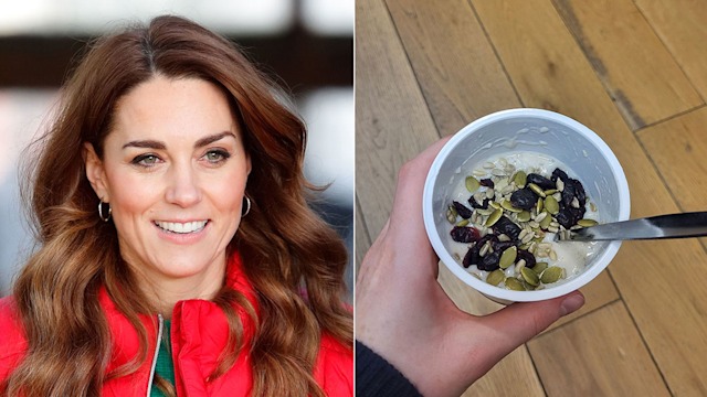 Princess Kate with bowl of porridge 