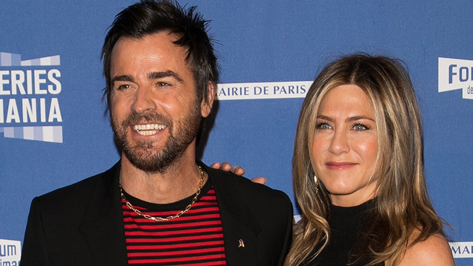 US actor Justin Theroux, left and his wife US actress Jennifer