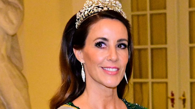 Princess Marie wearing a Jenny Packham green dress