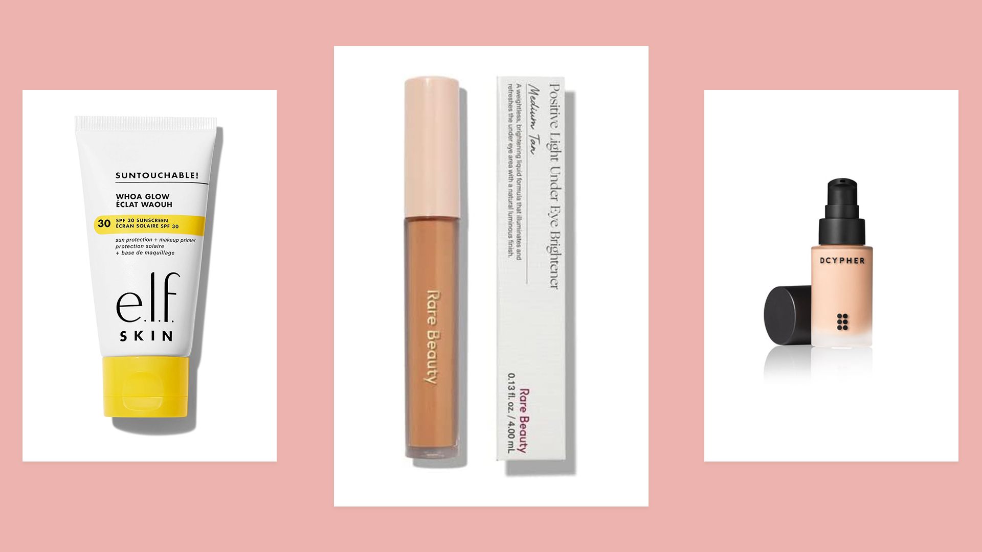 Collage of three beauty buys