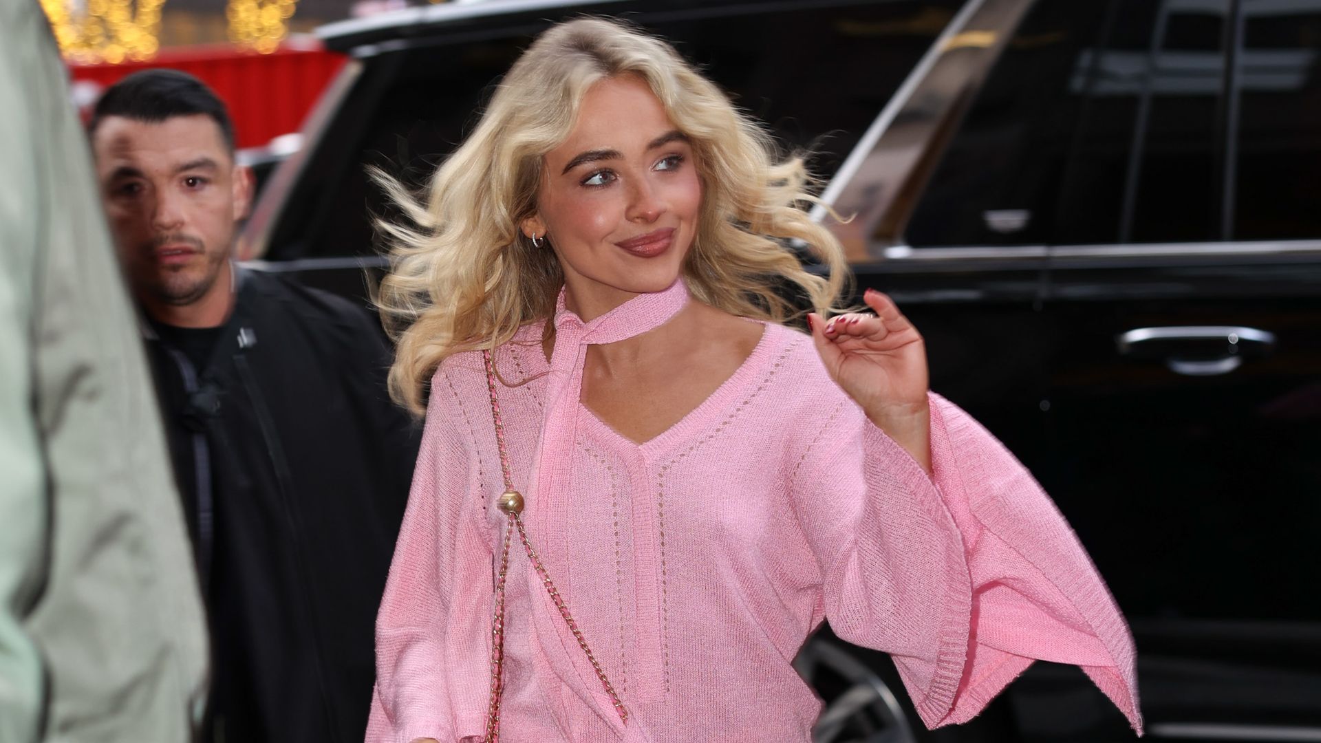 Sabrina Carpenter is seen arriving at the 'Late Night With Seth Meyers' show