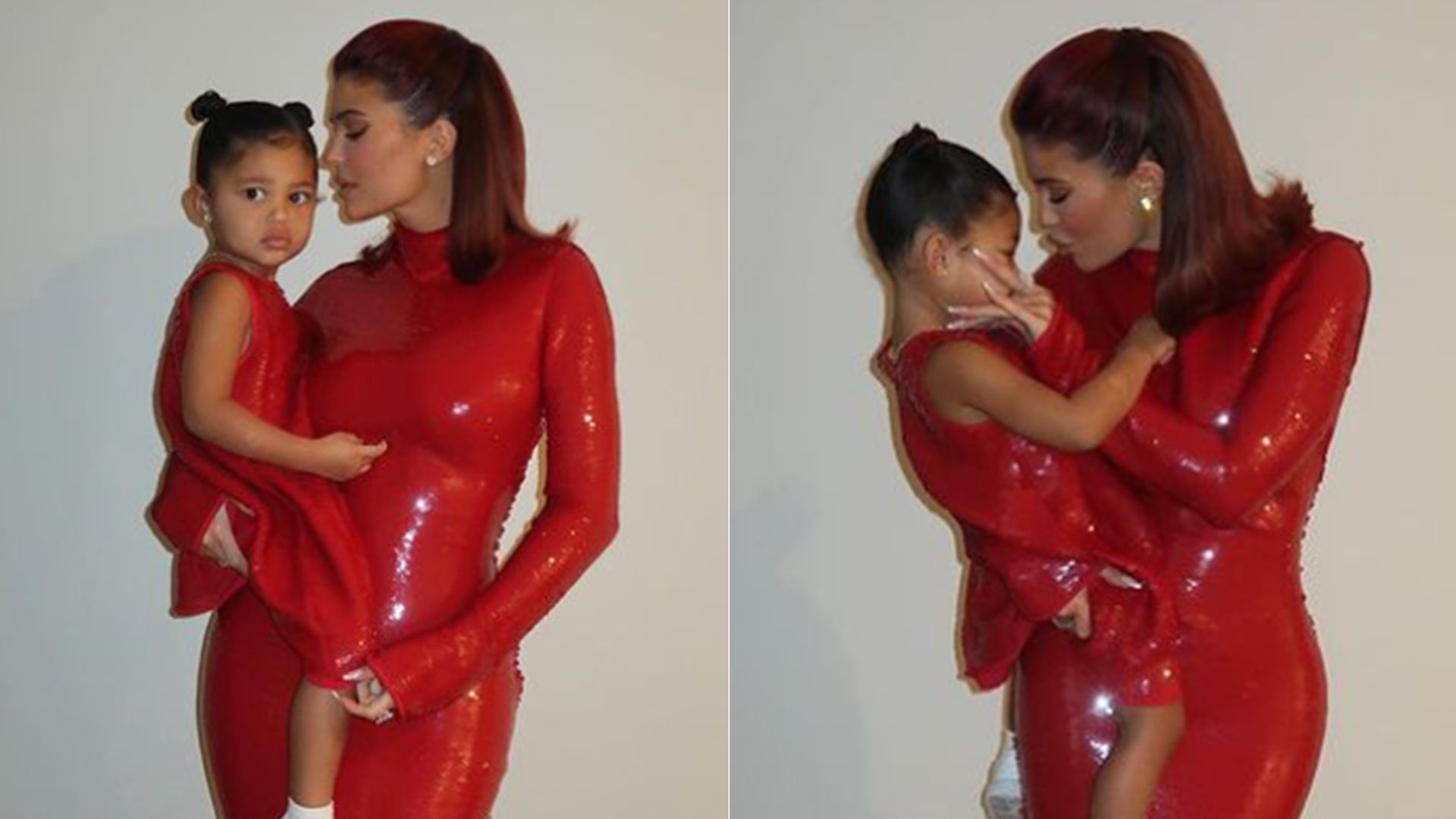 kylie jenner daughter stormi red dress