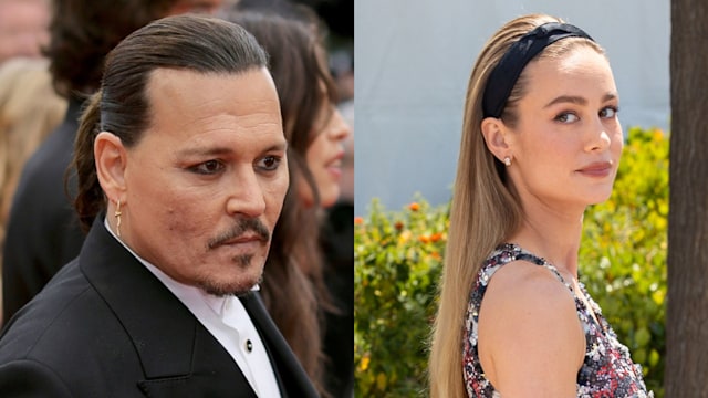 Johnny Depp and Brie Larson at the 76th Annual Cannes Film Festival
