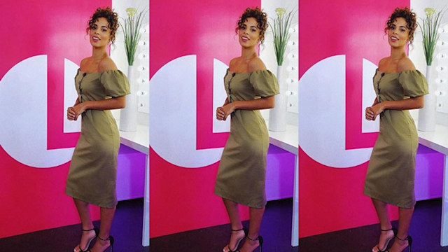 rochelle humes khaki dress instagram