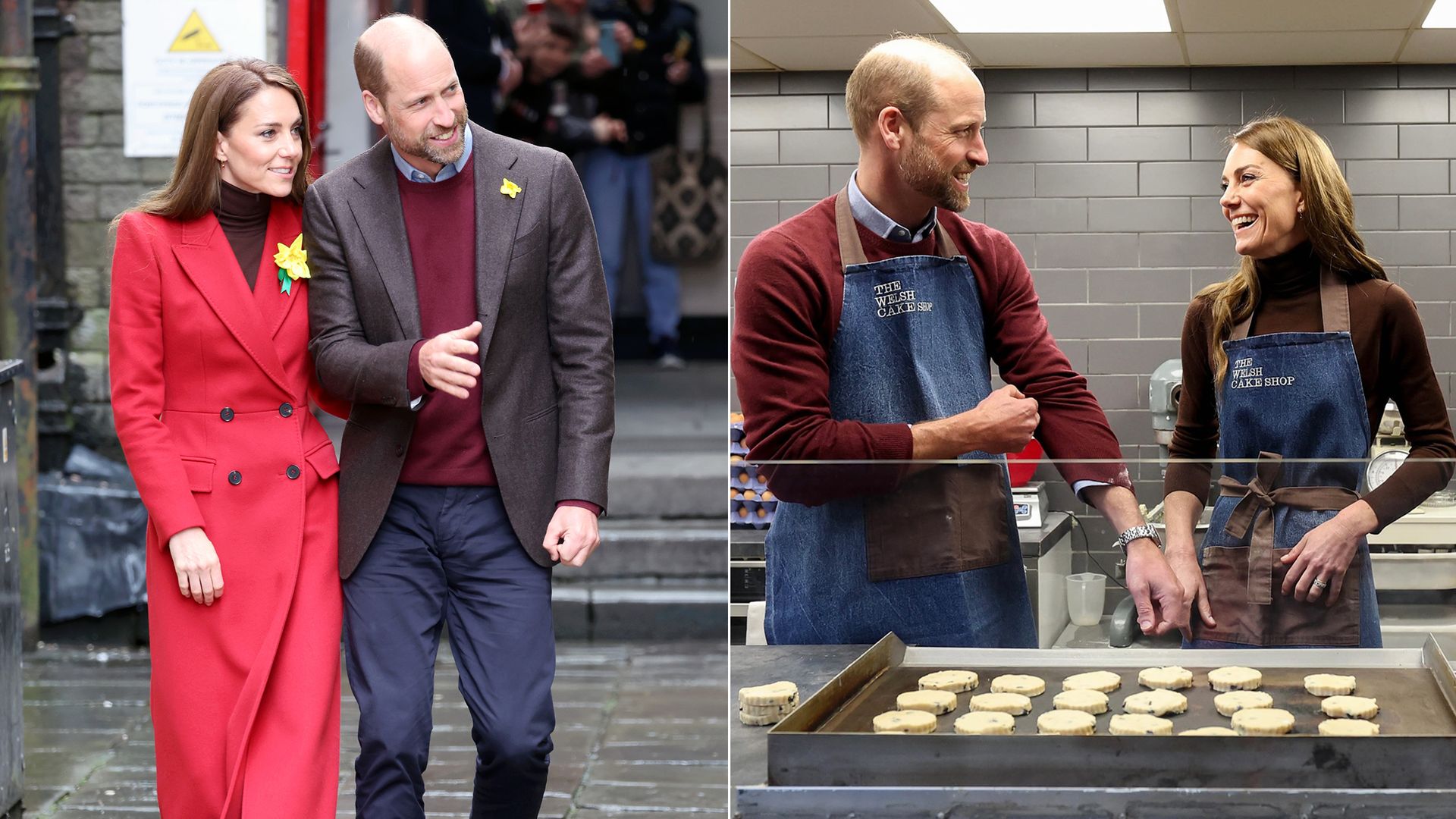 William and Kate in Pontypridd, greeting crowds and making Welsh Cakes