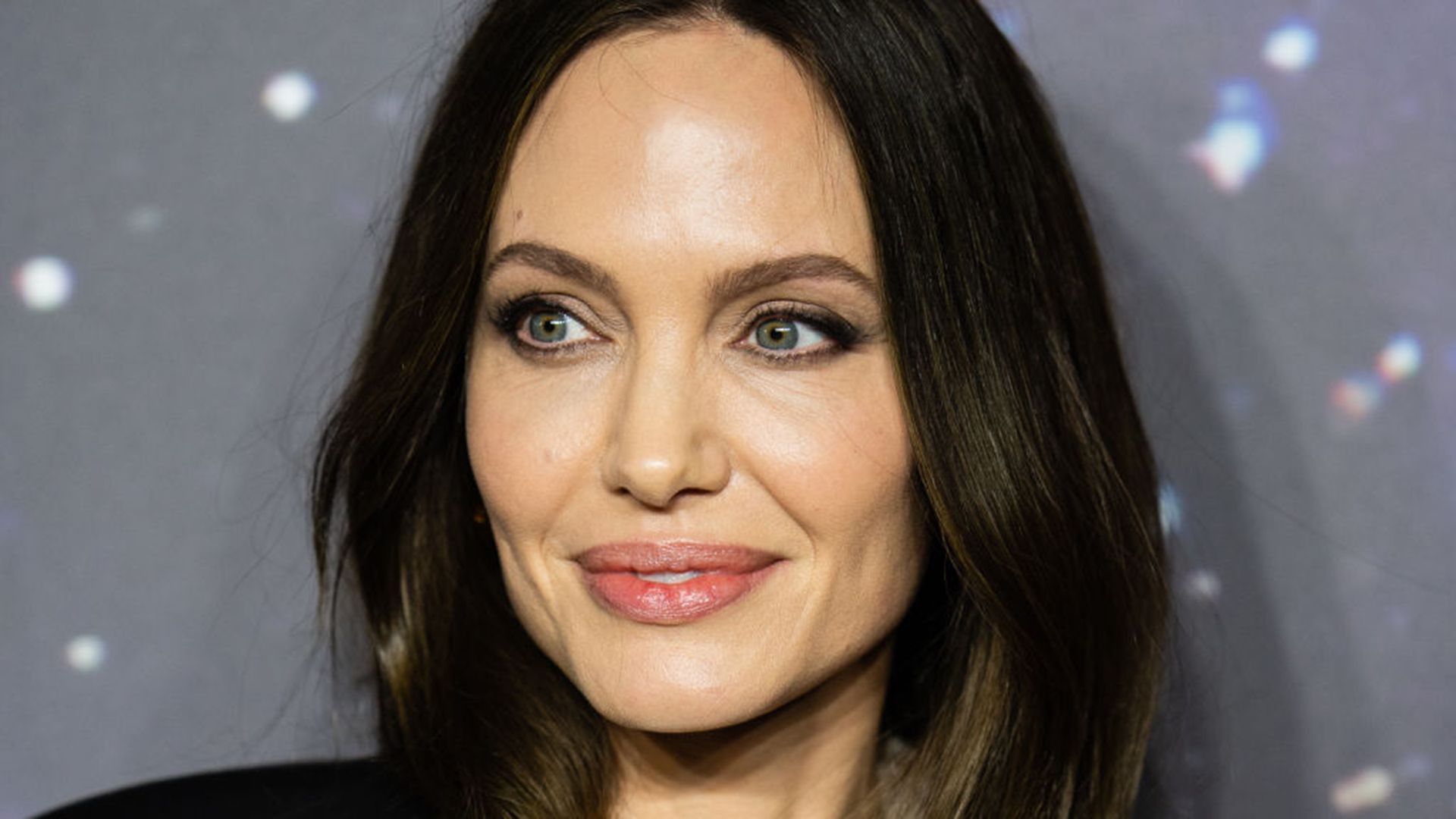 Close up of Angelina Jolie at the Eternals premiere