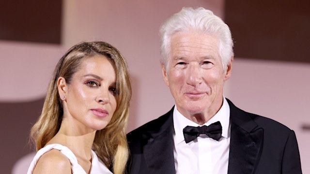 Alejandra Silva and Richard Gere attend the Filming Italy Venice Award red carpet during the 81st Venice International Film Festival on September 01, 2024 in Venice, Italy