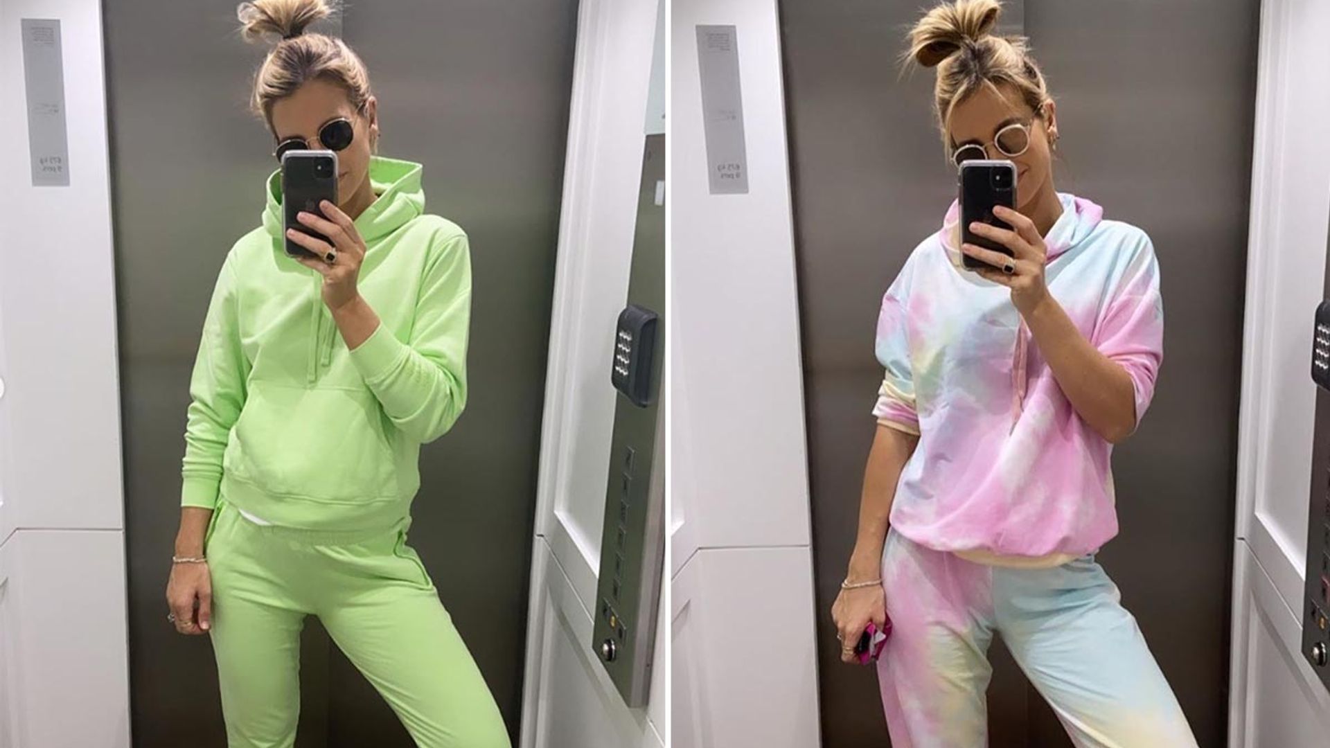 Vogue Williams rocks bright tracksuits & it'll make you want to ditch the grey jogging bottoms 