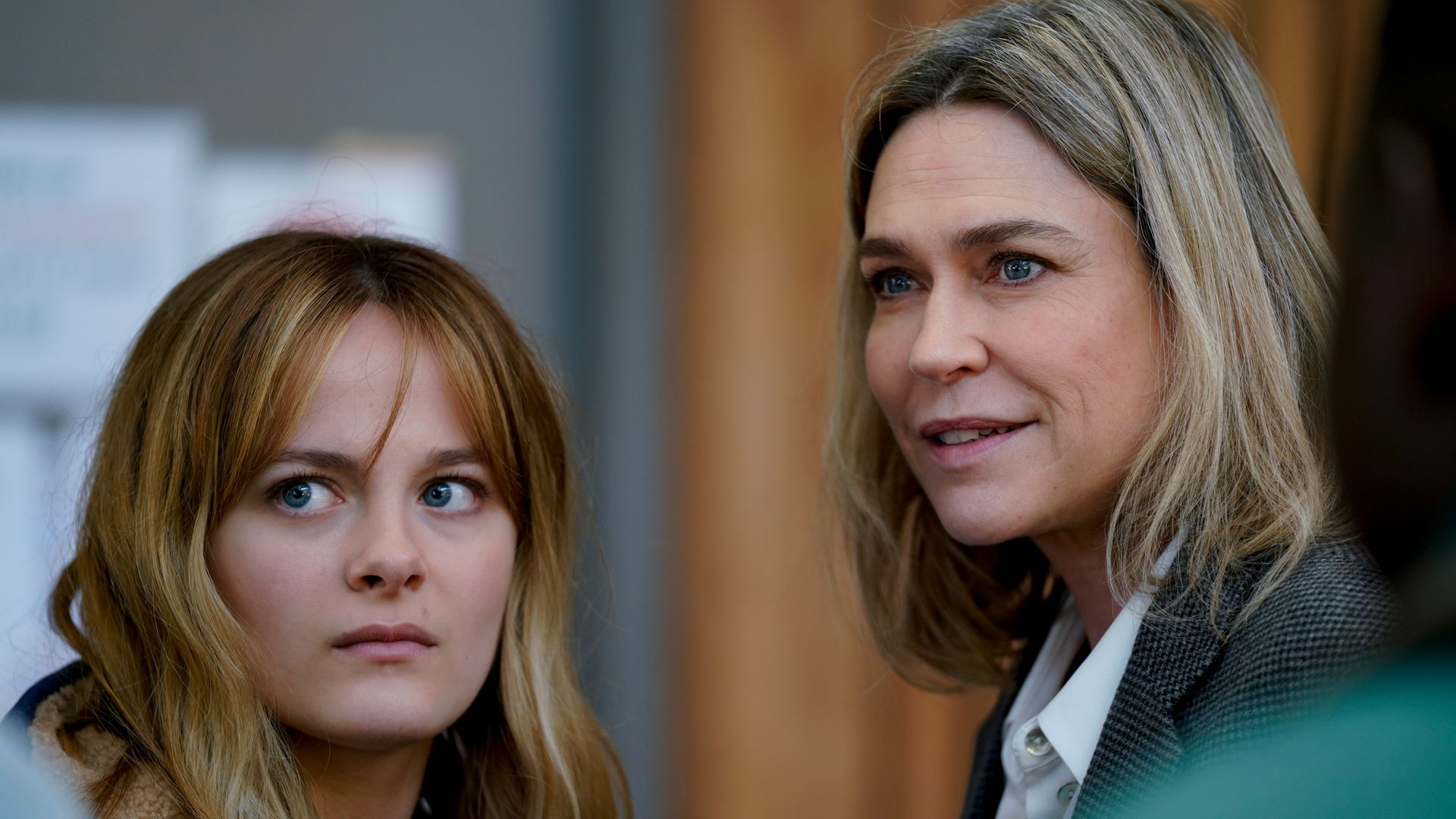 close-up of teen girl with older woman