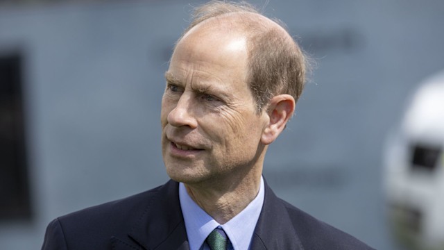 Prince Edward looking worries in suit 