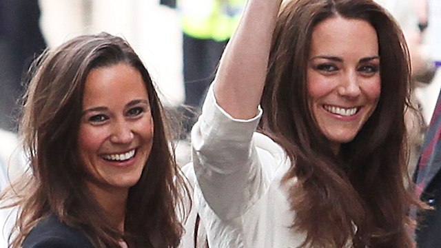 Kate Middleton and sister Pippa Middleton at the Goring Hotel on April 28, 2011, before her wedding in London, England.
