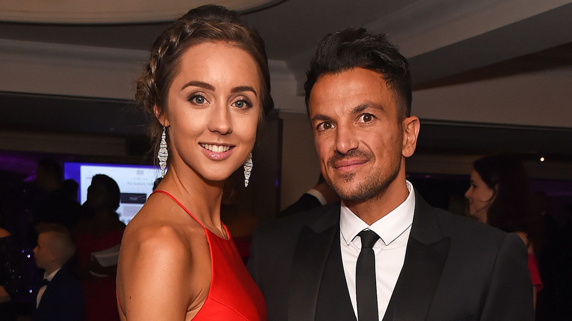 peter andre and wife emily in red dress