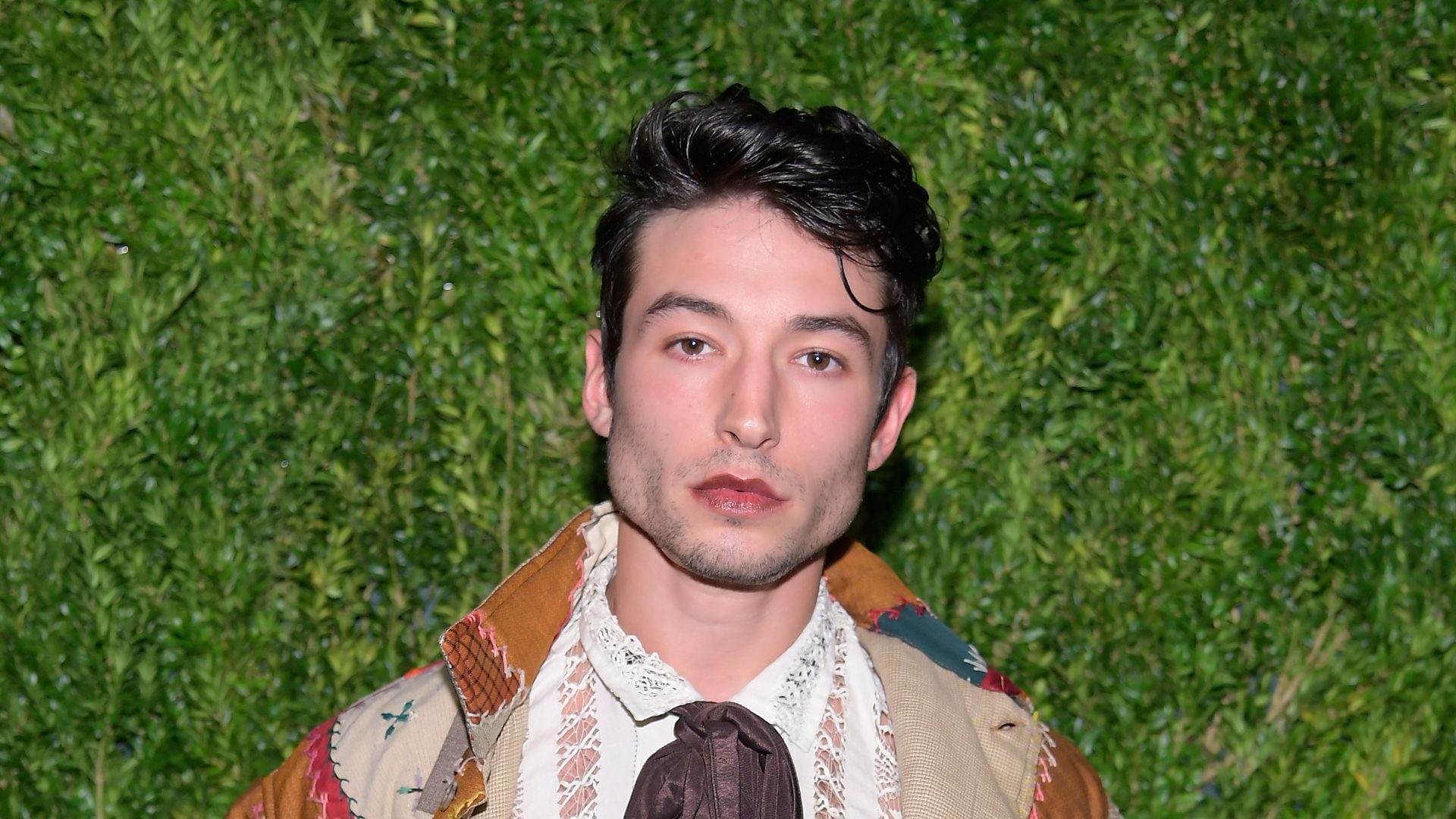 Ezra Miller attends the CFDA / Vogue Fashion Fund 15th Anniversary Event at Brooklyn Navy Yard on November 5, 2018 in Brooklyn, New York