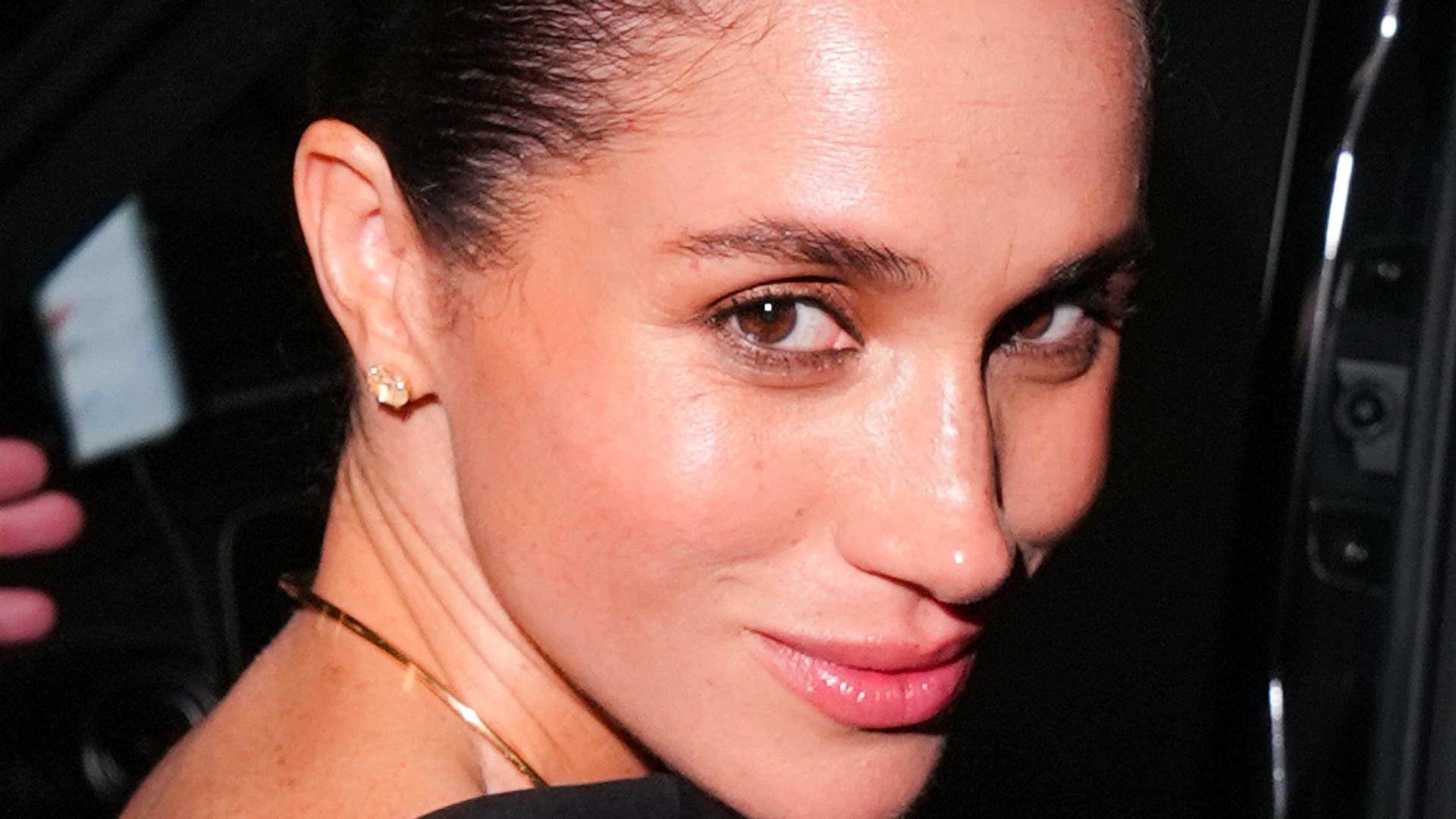 Meghan Markle is seen during the Womenswear Spring Summer 2026 as part of Paris Fashion Week on October 05, 2025 in Paris, France.