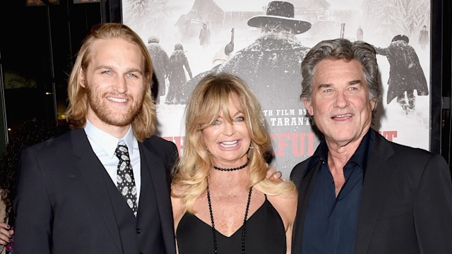 Wyatt Russell, Goldie Hawn and Kurt Russell attend the Premiere of The Weinstein Company's "The Hateful Eight" at ArcLight Cinemas Cinerama Dome on December 7, 2015 in Hollywood, California