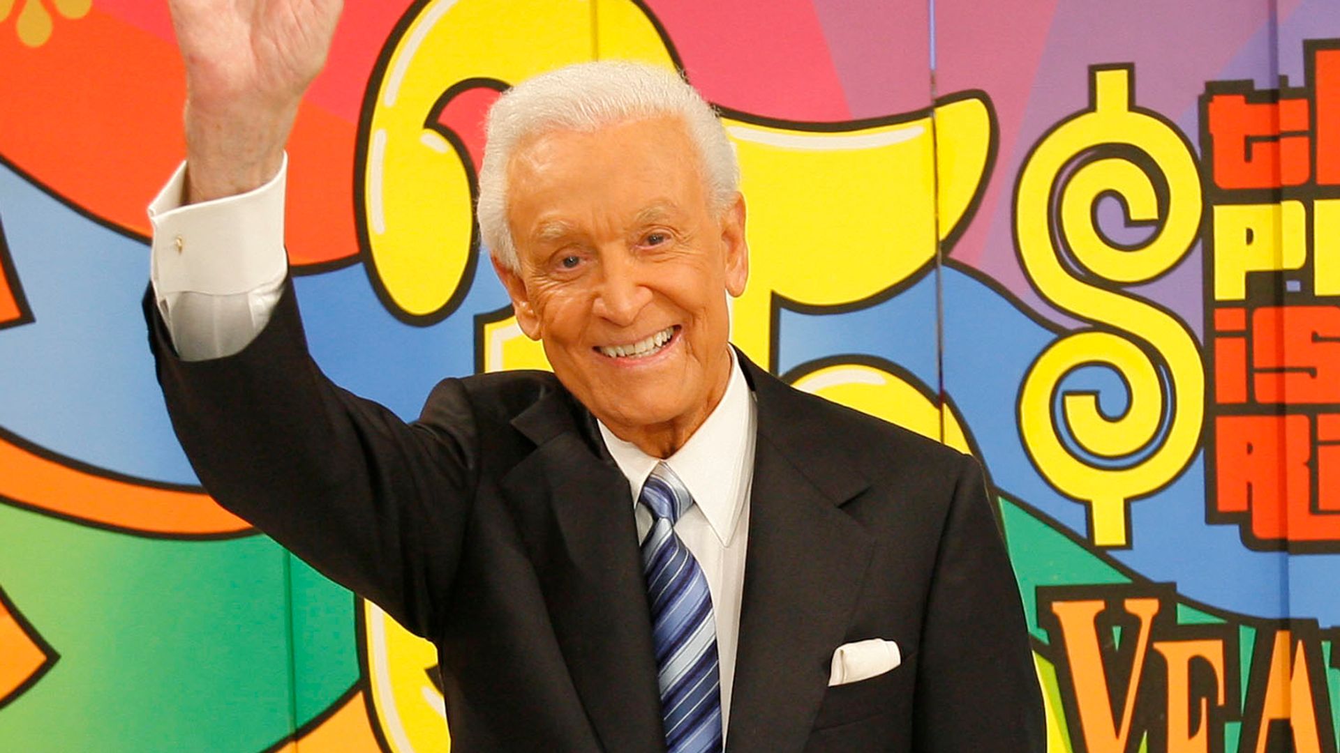 Television host Bob Barker poses for photographers at his last taping of "The Price is Right"