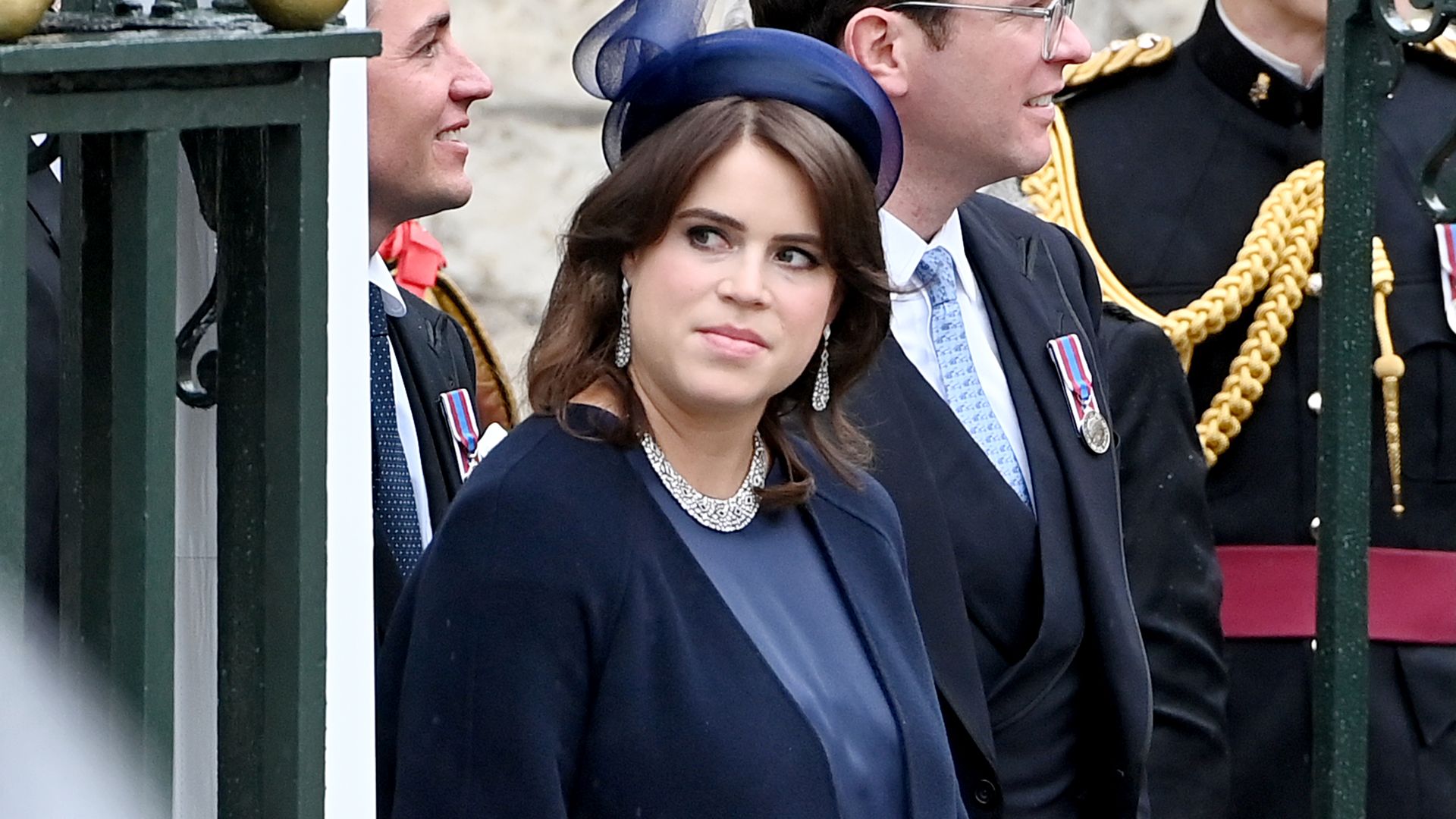 Heavily pregnant Princess Eugenie wows in bump-skimming dress and