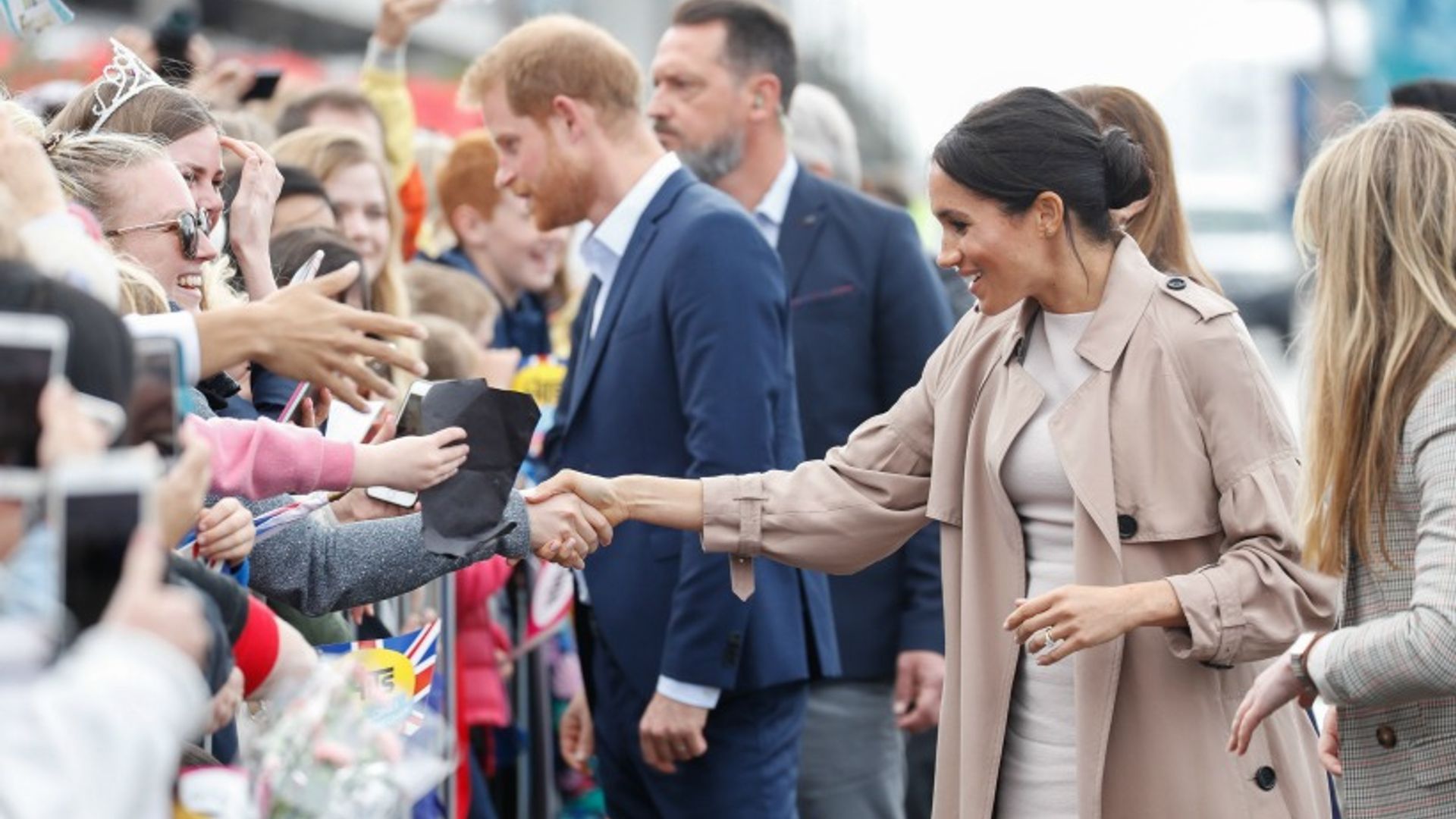 Meghan Markle Wears a Burberry Trench with Brandon Maxwell Dress in  Auckland, New Zealand