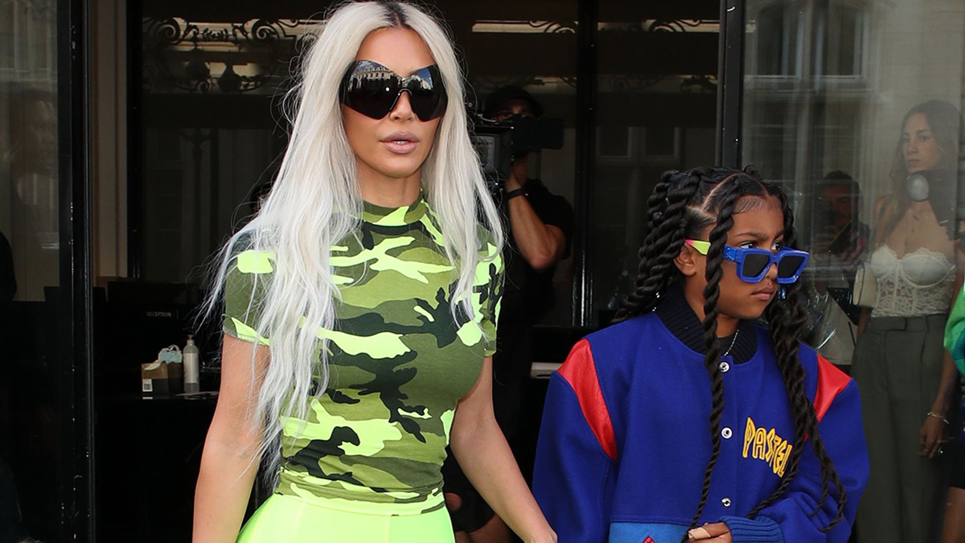 Kim Kardashian rocks skin-tight neon green Balenciaga leggings in