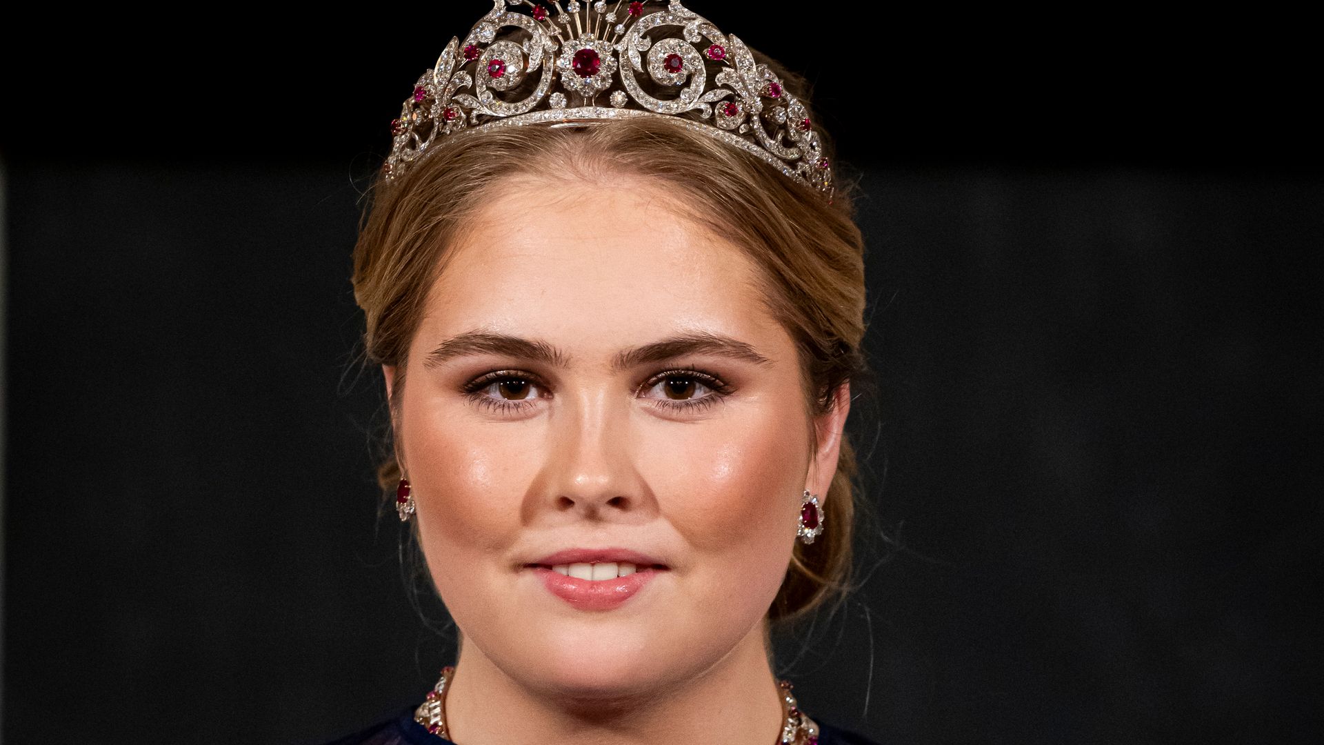 Princess Catharina-Amalia makes shimmering debut at first ever state banquet in Ruby Peacock tiara