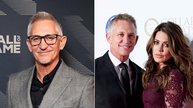 split image showing gary lineker and gary lineker with ex-wife 