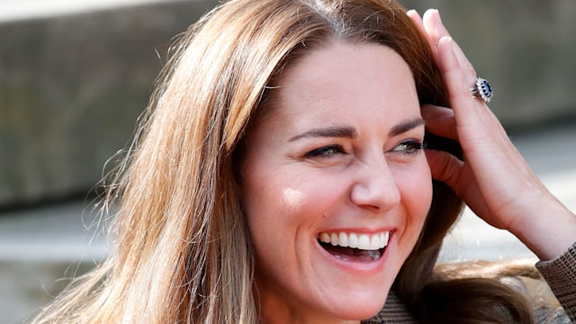 Kate Middleton embarks on a boat trip, on Lake Windermere, wearing a heritage blazer