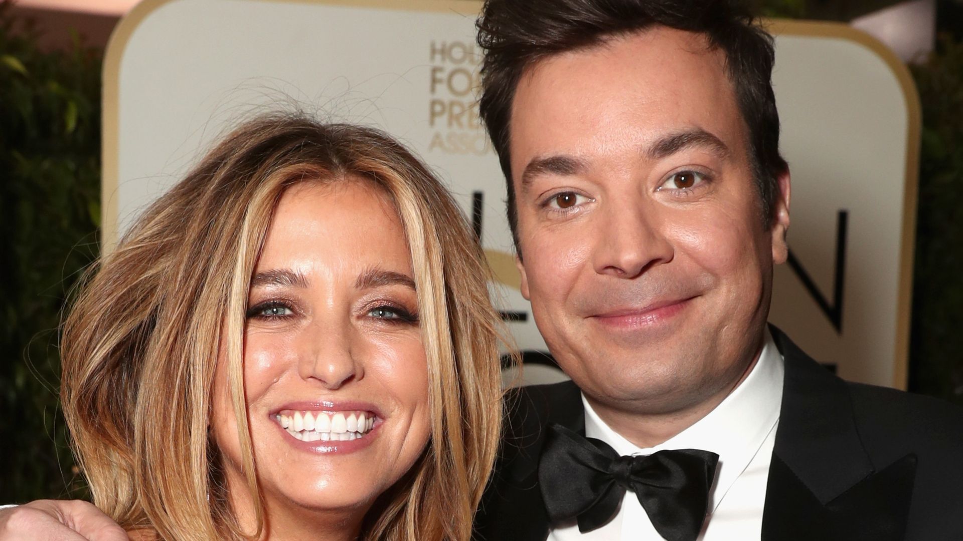 Nancy Juvonen with her husband Jimmy Fallon at the Golden Globe Awards