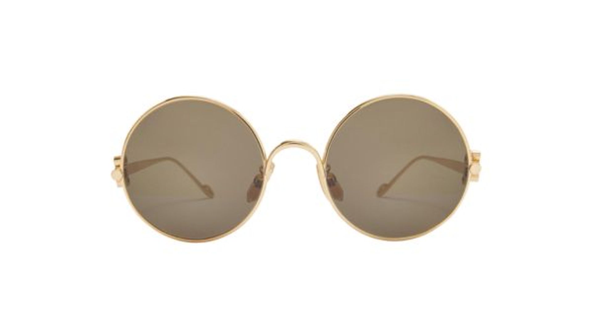 Gold Anagram-logo square-frame metal sunglasses